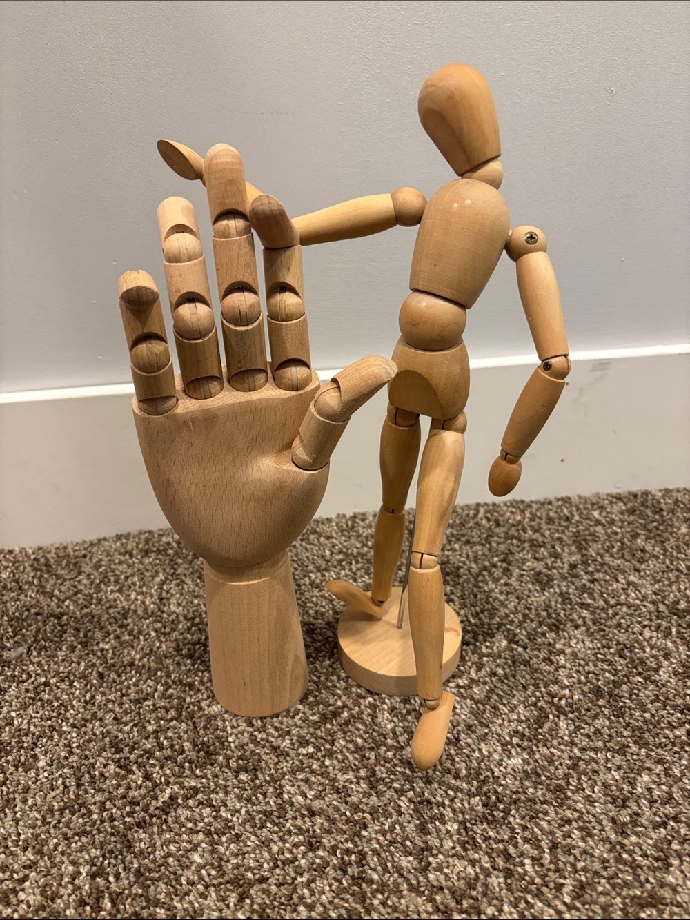 IKEA Wooden Articulated Hand & Person in Natural Wood